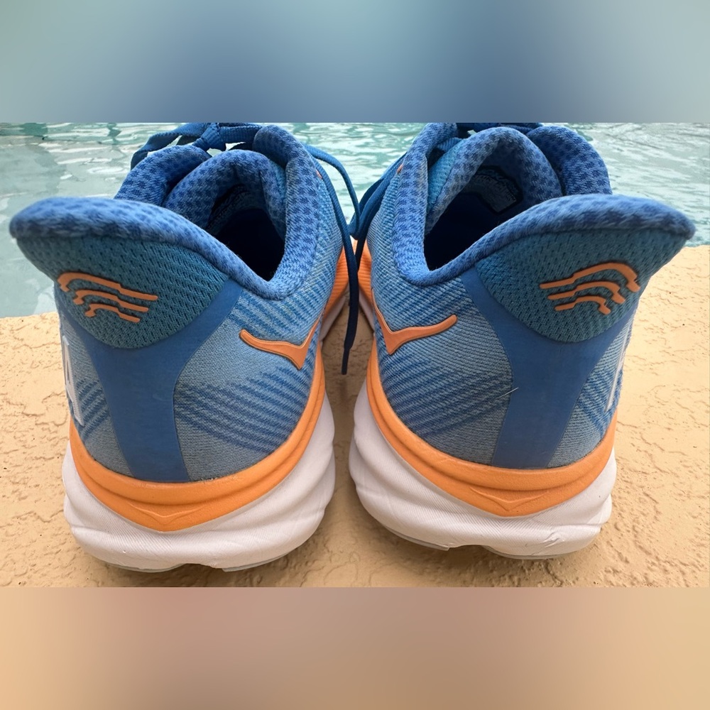 Hoka One One Clifton 9 Coastal Sky Blue Orange Running Shoes Men’s Size 12 VGC - Picture 11 of 16